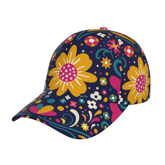 Fotbe Cinco De Mayo Floral Baseball Cap, Cinco De Mayo Floral Print Dad Hat,Outdoor Hat,Adjustable Sports Cap, Perfect For Activities