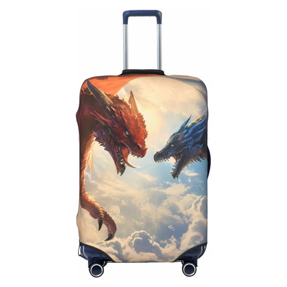 Fotbe Cloud Red And Blue Dragon Luggage Cover Protector,Suitcase Protector,Scratch and Dirt Resistant,Fits 18-32 Inch Luggage-X-Large