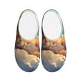 thumbnail image 1 of Fotbe Cloud Sleeping Cat Pattern Women's Fuzzy Curly Fur Memory Foam Loafer Slippers Indoor Outdoor Slippers Winter Home Shoes-39/40, 1 of 7