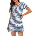 thumbnail image 1 of Fotbe Clown Fish Pattern Women's Cotton Nightgown Sleepwear Short Sleeves Shirt Casual Print Sleepdress, 1 of 6