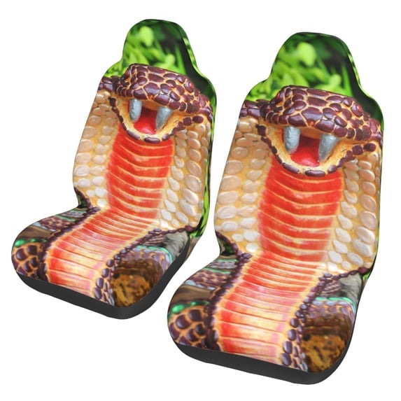 Fotbe Cobra Snake Pattern Automotive Seat Covers for Cars Trucks and SUVs – Car Seat Covers for Front Seats,Protective Seat Covers,Vehicle Seat Covers, Set of 2