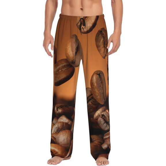 Fotbe Coffee Beans Men's Pajama Pants,Sleepwear Pants,Pj Bottoms Drawstring And Pockets-Small