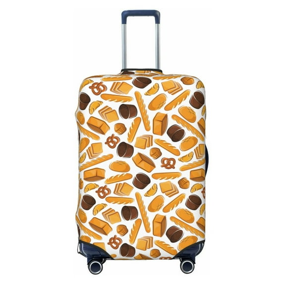 Fotbe Coffee Bun Hot Dog Luggage Cover Protector,Suitcase Protector,Scratch and Dirt Resistant,Fits 18-32 Inch Luggage-X-Large