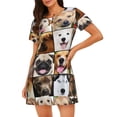 thumbnail image 1 of Fotbe Collage of different dogs Pattern Women's Cotton Nightgown Sleepwear Short Sleeves Shirt Casual Print Sleepdress, 1 of 6