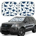 thumbnail image 1 of Fotbe Collection Of Cute Cartoon Dinosaurs Blue Silhouette Pattern 2-Piece Car Windshield Sun Shade | Sun Blocker for Car Windshield | Foldable Automotive Interior Accessories for Sun Protection-Small, 1 of 7