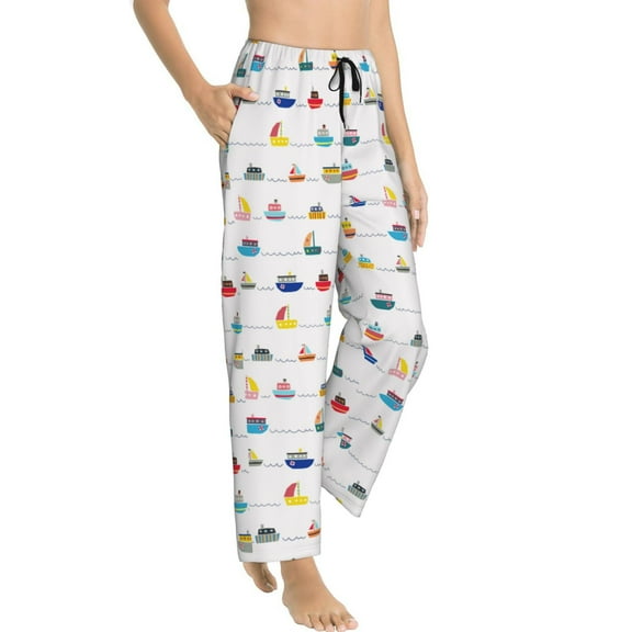 Fotbe Color Ships Women's Pajama Pants,Sleepwear Pants,Pj Bottoms Drawstring And Pockets-Small