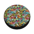 thumbnail image 1 of Fotbe Color Summer Spare Tire Cover Thickening Universal Fit for Jeep, Trailer, RV, SUV, Truck, Tough Tire Wheel Soft Cover-16 inch, 1 of 8