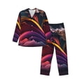 thumbnail image 1 of Fotbe Colorful Abstract Wave Motion Pattern Long Sleeve Pajama Set for Men,Sleepwear Set,2-piece Loungewear Set,Soft PJs Comfy Nightwear with Pockets-Large, 1 of 7
