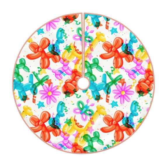 Fotbe Colorful Air Balloons Pattern Christmas Tree Skirt, Tree Skirts Plush Christmas Decorations, Christmas Tree Skirts Xmas Decorations Holiday Party Decor-48"