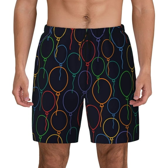 Fotbe Colorful Balloons Men’s Swim Trunks Quick Dry Swim Shorts Board Shorts with Mesh Lining-3X-Large