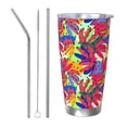 thumbnail image 1 of Fotbe Colorful Bananas Pattern 20 oz Tumbler Stainless Steel Vacuum Insulated Coffee Ice Cup Double Wall Travel Flask Leak-proof Coffee Cup-Straw Three-piece Set, 1 of 8