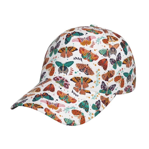 Fotbe Colorful Butterfly Classic Baseball Cap, Adjustable Snapback Hats, Outdoor Baseball Hat for Men and Women Cotton Soft