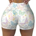 thumbnail image 1 of Fotbe Colorful Butterfly Seamless Shorts, Womens Workout Shorts High Waist Stretch Booty Short for Gym/Yoga/Running/Biking-Small, 1 of 9