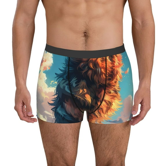 Fotbe Colorful Cloud Shepherd Dog Men’s Total Support Pouch Boxer Briefs, X-Temp Cooling, Moisture-Wicking Underwear, Regular, Long-leg and Trunk-X-Large