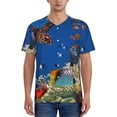 thumbnail image 1 of Fotbe Colorful Coral Reef Baseball Jersey Shirt for Men and Women, Casual Short Sleeves Button Down T-Shirt-4X-Large, 1 of 9
