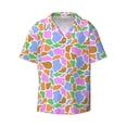 thumbnail image 1 of Fotbe Colorful Cow Skin print Short Sleeve Button Down Shirts for Men Casual Summer Beach Wrinkle Free Shirt-Large, 1 of 7