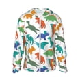 thumbnail image 1 of Fotbe Colorful Dinosaur Men's Women's UPF 50+ Sun Protection Jacket Hooded Cooling Shirt with Pockets Hiking Outdoor Performance-Large, 1 of 8