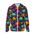 thumbnail image 1 of Fotbe Colorful Dinosaur Men's Women's UPF 50+ Sun Protection Jacket Hooded Cooling Shirt with Pockets Hiking Outdoor Performance-Small, 1 of 9