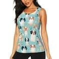 thumbnail image 1 of Fotbe Colorful Dog Womens Loose Fit Casual Flowy Slim-Fit Tank Tops Athletic Round Neck Trendy Sleeveless Summer Tops for Gym and Yoga-Large, 1 of 7