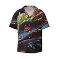 thumbnail image 1 of Fotbe Colorful Dragon Head Profile print Short Sleeve Button Down Shirts for Men Casual Summer Beach Wrinkle Free Shirt-3X-Large, 1 of 7