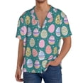 thumbnail image 1 of Fotbe Colorful Easter eggs Print Short Sleeve Button Down Shirts for Men Casual Summer Beach Wrinkle Free Shirt-XX-Large, 1 of 5