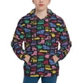 thumbnail image 1 of Fotbe Colorful Excavator Pattern Youth Pullover Hooded Sweatshirt, Boys Hoodie, Kangaroo Pocket Hoodie for Kids Girls -Medium, 1 of 6