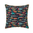 thumbnail image 1 of Fotbe Colorful Fish Pattern Velvet Decorative Throw Pillow Covers with Elegant Piping, Soft Plush Cushion Cover for Sofa, Bed, Car, Office-16"x16", 1 of 8