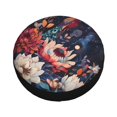 thumbnail image 1 of Fotbe Colorful Flower Peacock Spare Tire Cover Thickening Universal Fit for Jeep, Trailer, RV, SUV, Truck, Tough Tire Wheel Soft Cover-14 inch, 1 of 8