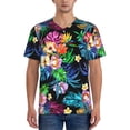 thumbnail image 1 of Fotbe Colorful Flowers Baseball Jersey Shirt for Men and Women, Casual Short Sleeves Button Down T-Shirt-Medium, 1 of 9
