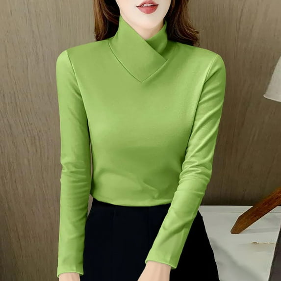 Women Fashion Solid Casual Long Sleeve Knitted Sweater Warm Top Men Thermal Top 2x Womens Thin Thermal Underwear Thermal for Women Top Pack Women's Thermal Underwear Top Warm Long Sleeve Shirt