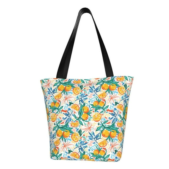 Fotbe Colorful Fruits Pattern Beach Tote,Shoulder Handbag,Spacious Tote Bag,Lightweight Travel Bag,Versatile Shopping Bag