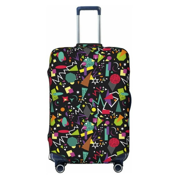 Fotbe Colorful Geometric Figures Luggage Cover Protector,Suitcase Protector,Scratch and Dirt Resistant,Fits 18-32 Inch Luggage-Large