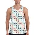 thumbnail image 1 of Fotbe Colorful Geometric Pattern Men's Quick Dry Workout Tank Top Gym Muscle Tee Fitness Bodybuilding Sleeveless T Shirt Breathable Workout Shirt-Large, 1 of 9