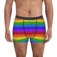 thumbnail image 1 of Fotbe Colorful Glitter Rainbow Men’s Total Support Pouch Boxer Briefs, X-Temp Cooling, Moisture-Wicking Underwear, Regular, Long-leg and Trunk-Small, 1 of 6