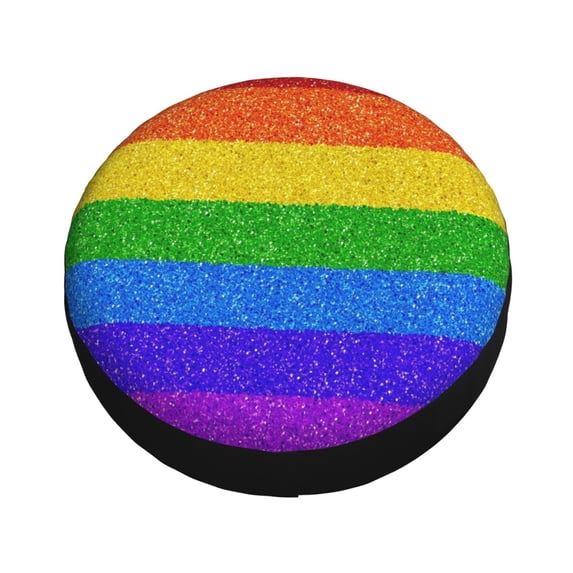 Fotbe Colorful Glitter Rainbow Spare Tire Cover Thickening Universal Fit for Jeep, Trailer, RV, SUV, Truck, Tough Tire Wheel Soft Cover-14 inch