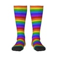 thumbnail image 1 of Fotbe Colorful Glitter Rainbow print Women's Men's Novelty Crew Socks Cotton Socks Knee High Socks for Walking,Running,Nurses,Pregnancy, 1 of 8