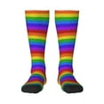 Fotbe Colorful Glitter Rainbow print Women's Men's Novelty Crew Socks