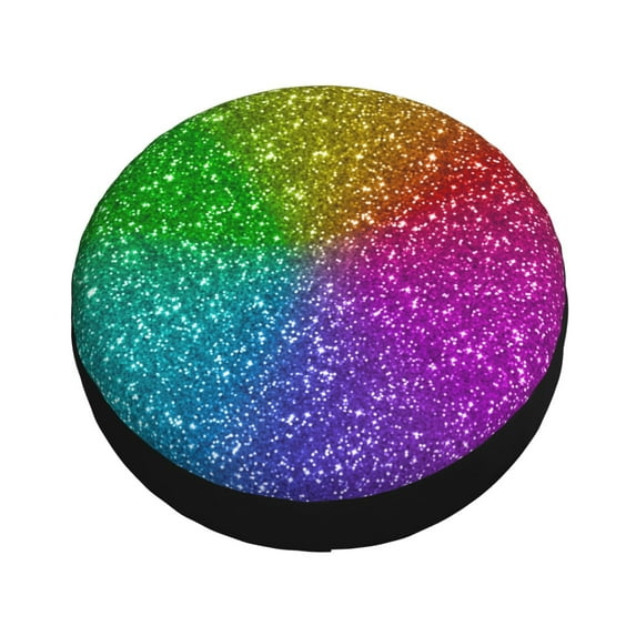 Fotbe Colorful Glitter Spare Tire Cover Thickening Universal Fit for Jeep, Trailer, RV, SUV, Truck, Tough Tire Wheel Soft Cover-17 inch