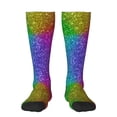 thumbnail image 1 of Fotbe Colorful Glitter print Women's Men's Novelty Crew Socks Cotton Socks Knee High Socks for Walking,Running,Nurses,Pregnancy, 1 of 9