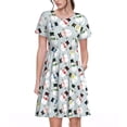 thumbnail image 1 of Fotbe Colorful Hat Snowman Pattern Dress Casual Womens Fashion Short Sleeve Maxi Dress T Shirt Dress Striped Long Color Block Maxi Dress, 1 of 6