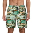 thumbnail image 1 of Fotbe Colorful Hawaii Palms Men’s Swim Trunks Quick Dry Swim Shorts Board Shorts with Mesh Lining-3X-Large, 1 of 9