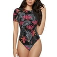 thumbnail image 1 of Fotbe Colorful Hawaii Palms Women's Crew Neck Short Sleeves Bodysuit Tops Round Neck Slim Sleeveless Soft Comfortable Basic-Large, 1 of 9