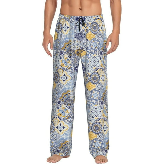 Fotbe Colorful Mandalas Men's Pajama Pants,Sleepwear Pants,Pj Bottoms Drawstring And Pockets-Medium