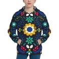 thumbnail image 1 of Fotbe Colorful Mexican Flower Pattern Youth Pullover Hooded Sweatshirt, Boys Hoodie, Kangaroo Pocket Hoodie for Kids Girls -Large, 1 of 6