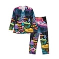 thumbnail image 1 of Fotbe Colorful Mushroom Pattern Long Sleeve Pajama Set for Men,Sleepwear Set,2-piece Loungewear Set,Soft PJs Comfy Nightwear with Pockets-Large, 1 of 7