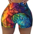 thumbnail image 1 of Fotbe Colorful Parrot Jungle Dream Seamless Shorts, Womens Workout Shorts High Waist Stretch Booty Short for Gym/Yoga/Running/Biking-Large, 1 of 9