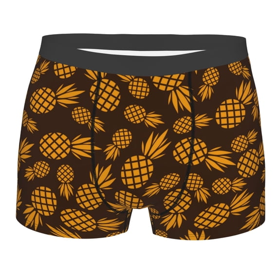 Fotbe Colorful Pineapple Men’s Total Support Pouch Boxer Briefs, X-Temp Cooling, Moisture-Wicking Underwear, Regular, Long-leg and Trunk-Large