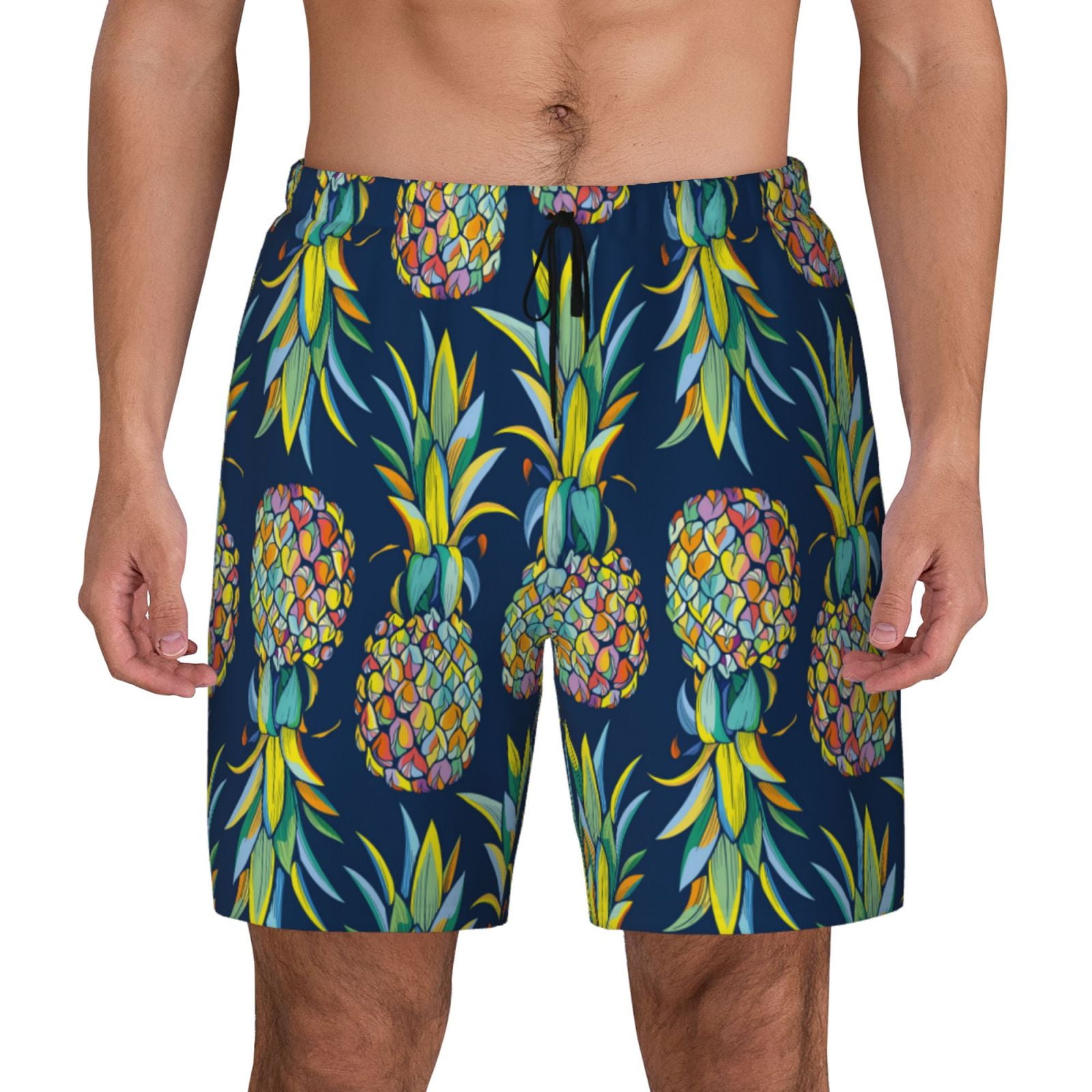 Fotbe Colorful Pineapples Men’s Swim Trunks Quick Dry Swim Shorts Board ...