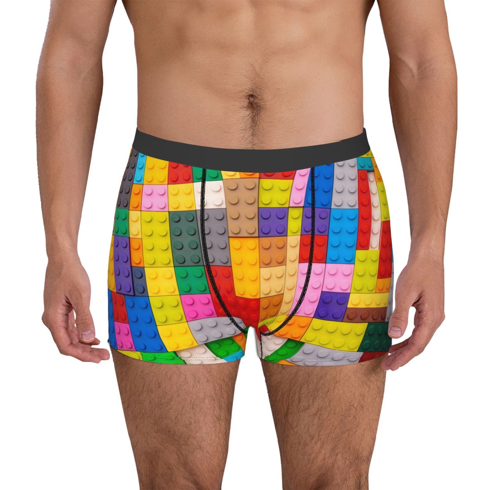 Fotbe Colorful Plastic Blocks Pattern Men’s Total Support Pouch Boxer ...