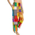 thumbnail image 1 of Fotbe Colorful Plastic Blocks Pattern Women's Pajama Pants,Sleepwear Pants,Pj Bottoms Drawstring And Pockets-Large, 1 of 7